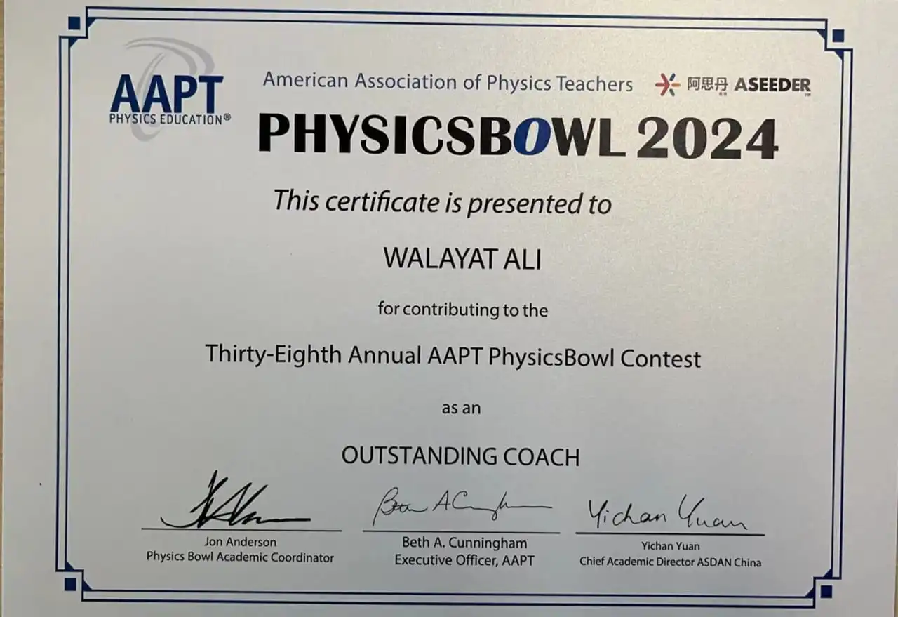 Outstanding Coach Physics Bowl 2024